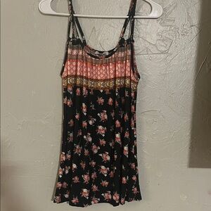 White Birch Black and Pink Floral Camisole